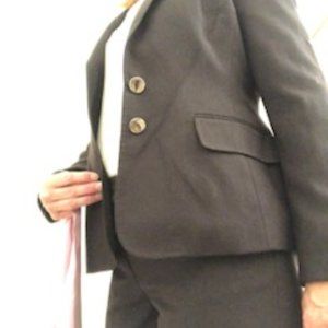 Women's lined, brown jacket and pants suit